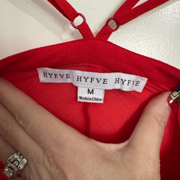 HYFVE Red Sleeveless Asymmetrical Camisole - Picture 2 of 10